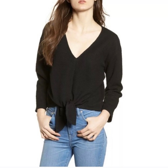 Madewell Texture & Thread Tie Front Top Small NWT - Picture 1 of 7